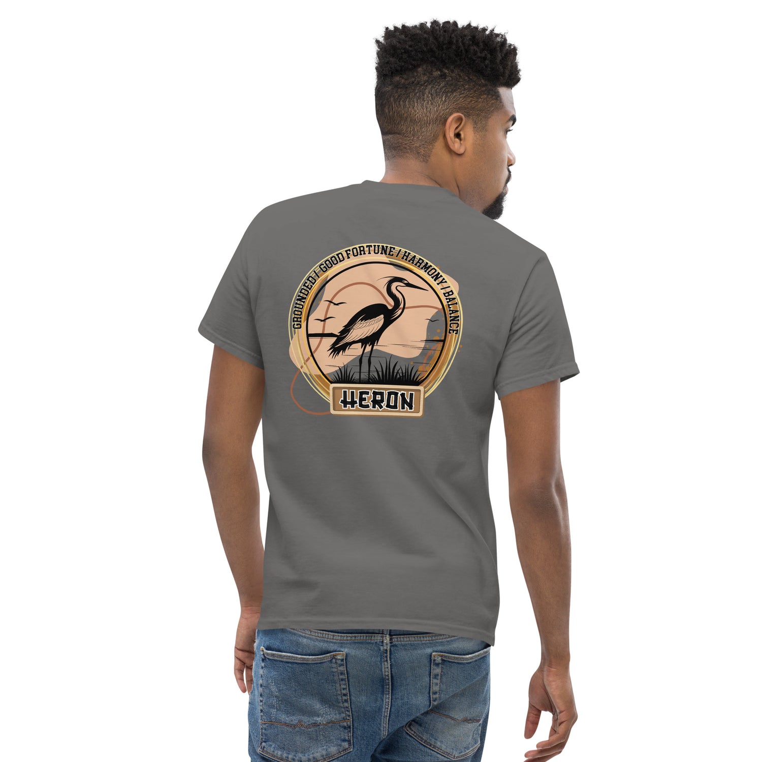 Mascot Spirit Animal Totem:  HERON: Men’s Classic Tee T-Shirt: Gildan