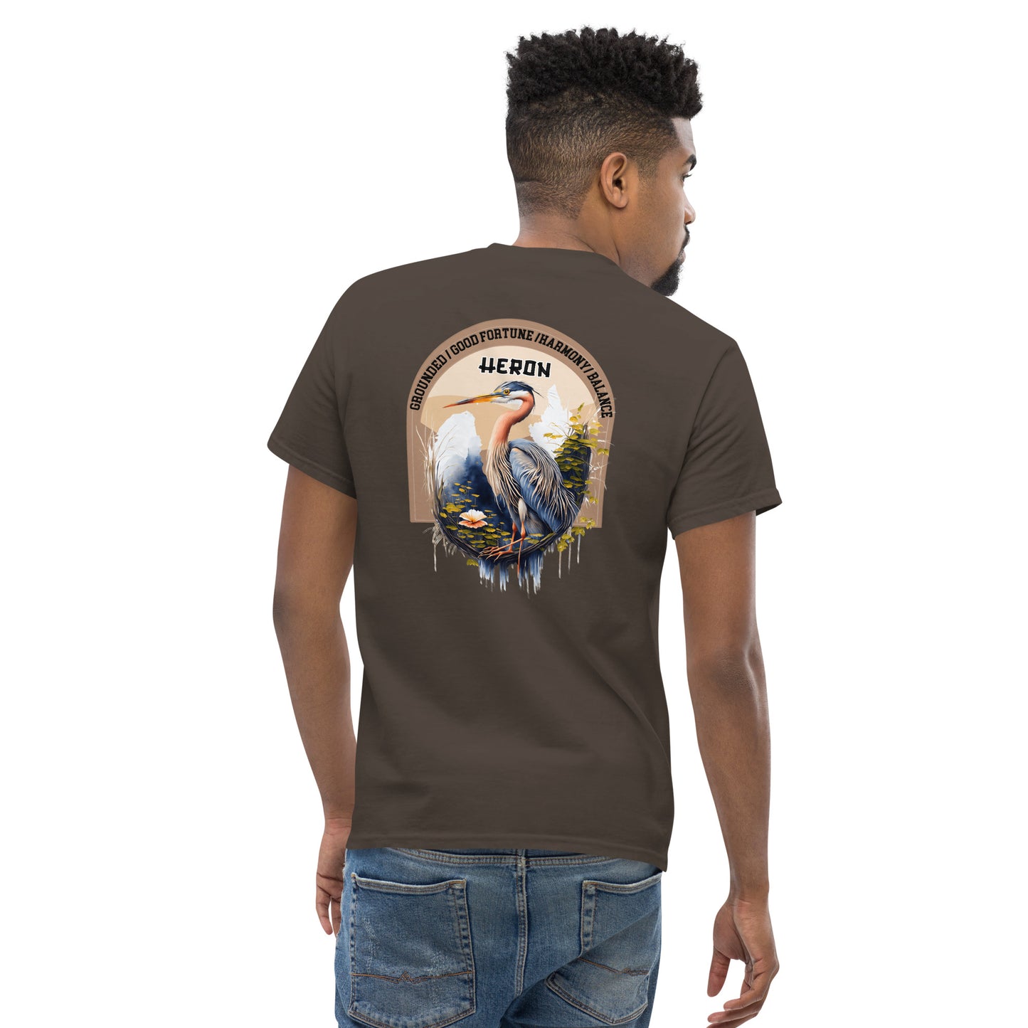 Mascot Spirit Animal Totem:  HERON: Men’s Classic Tee T-Shirt: Gildan