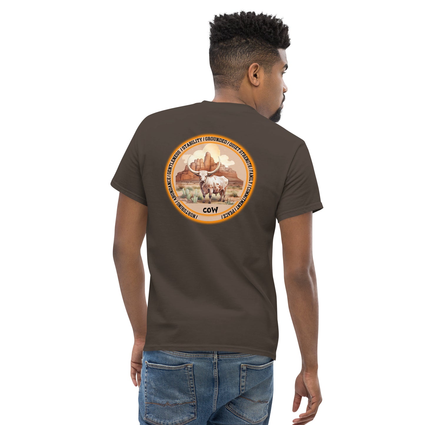 Mascot Spirit Animal Totem:  COW: Men’s Classic Tee T-Shirt: Gildan