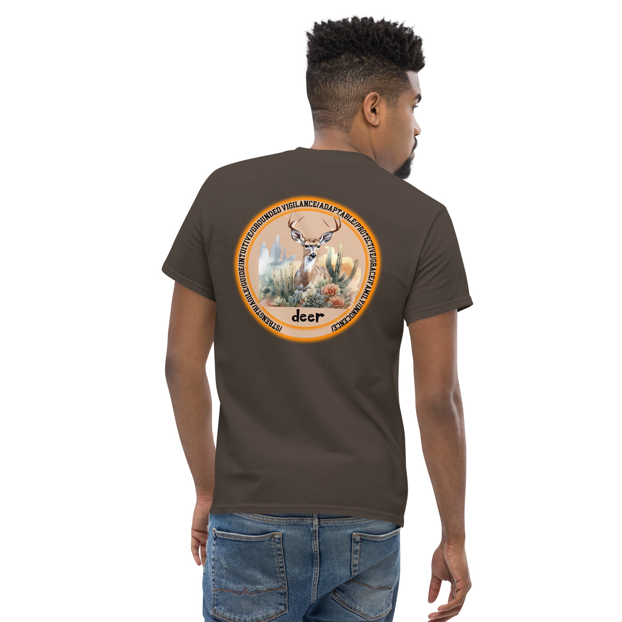 Mascot Spirit Animal Totem:  DEER: Men’s Classic Tee T-Shirt: Gildan