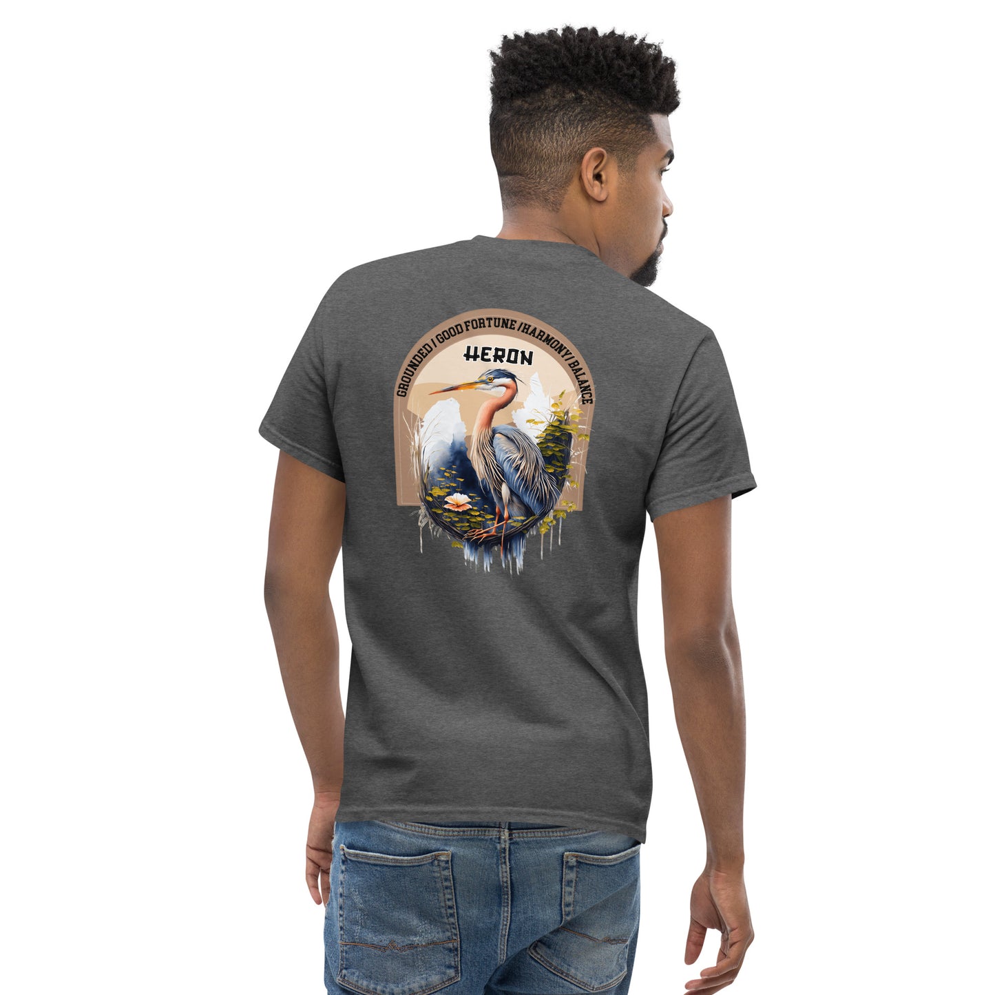 Mascot Spirit Animal Totem:  HERON: Men’s Classic Tee T-Shirt: Gildan
