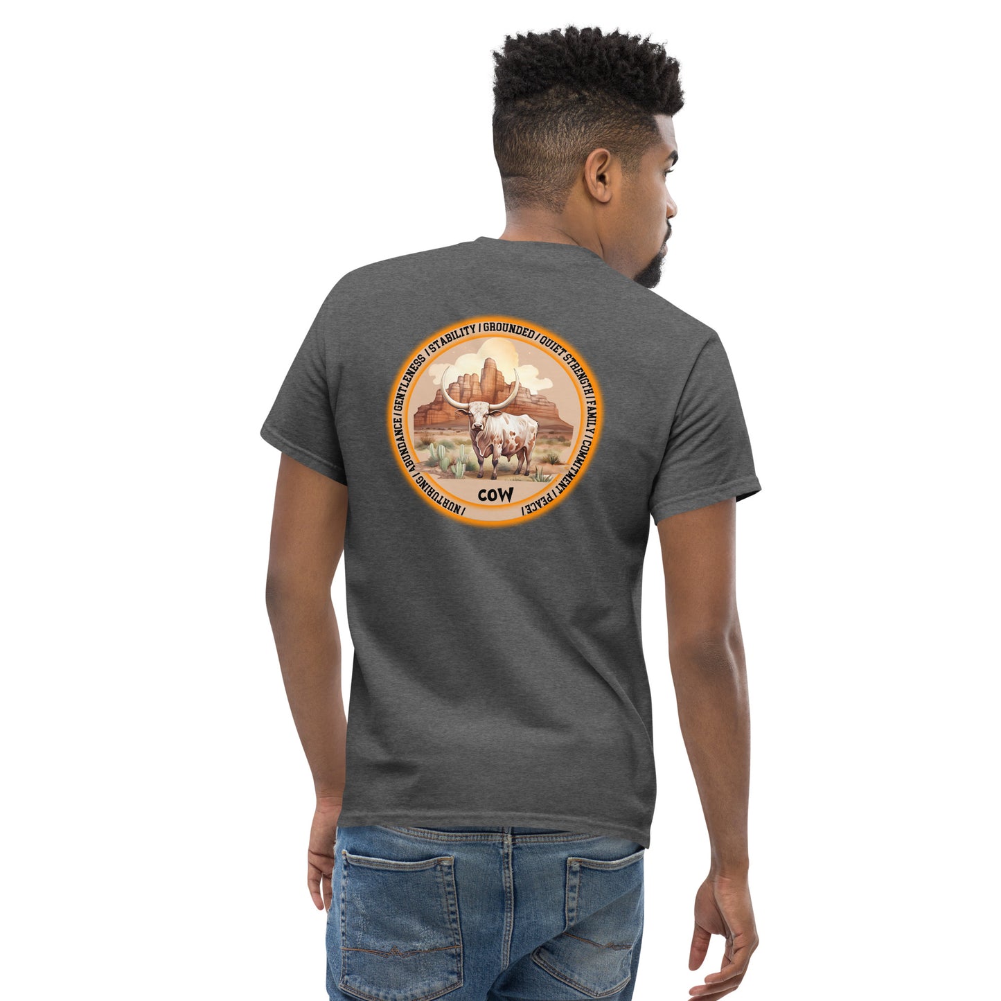 Mascot Spirit Animal Totem:  COW: Men’s Classic Tee T-Shirt: Gildan