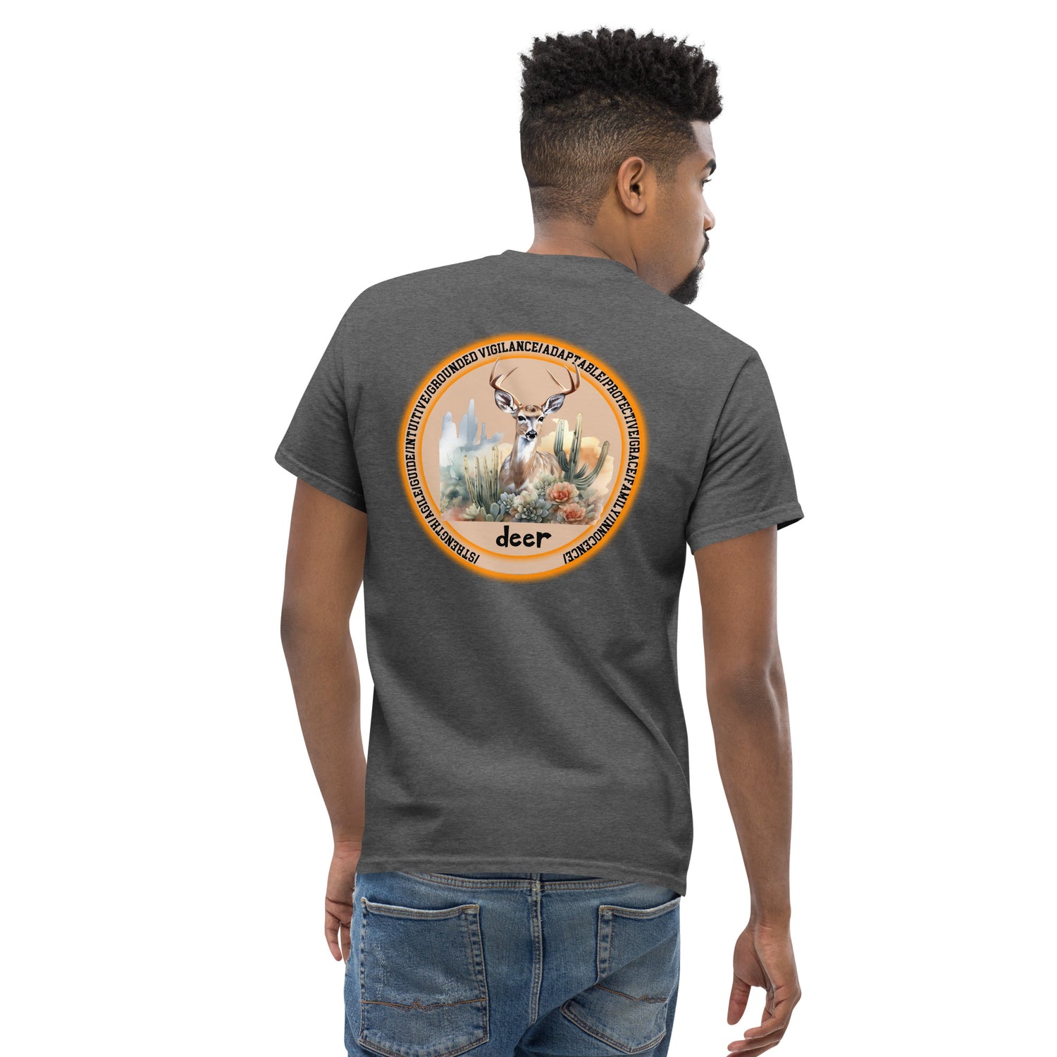 Mascot Spirit Animal Totem:  DEER: Men’s Classic Tee T-Shirt: Gildan