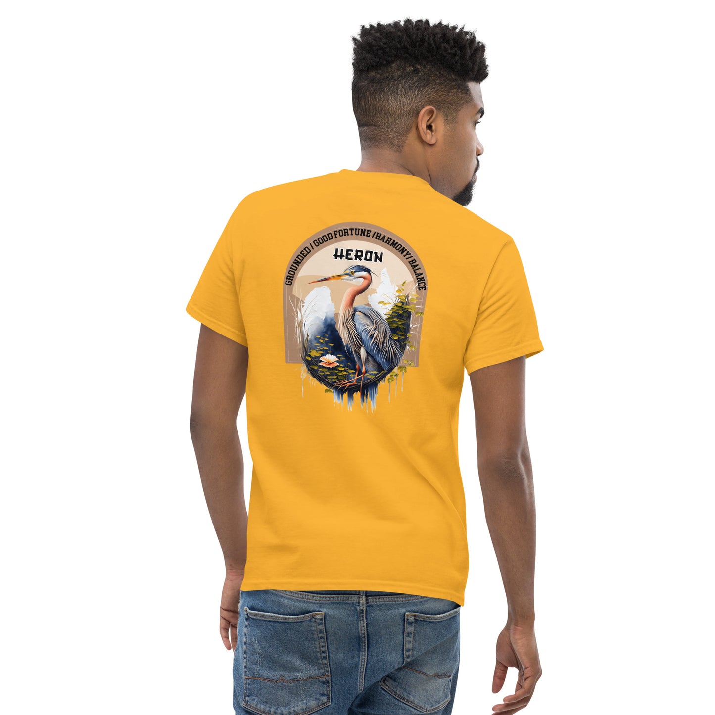 Mascot Spirit Animal Totem:  HERON: Men’s Classic Tee T-Shirt: Gildan