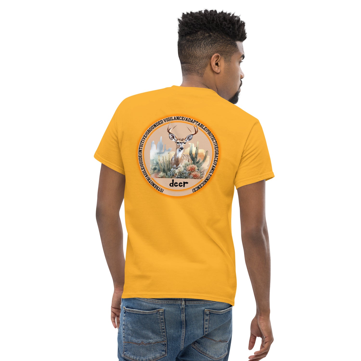 Mascot Spirit Animal Totem:  DEER: Men’s Classic Tee T-Shirt: Gildan