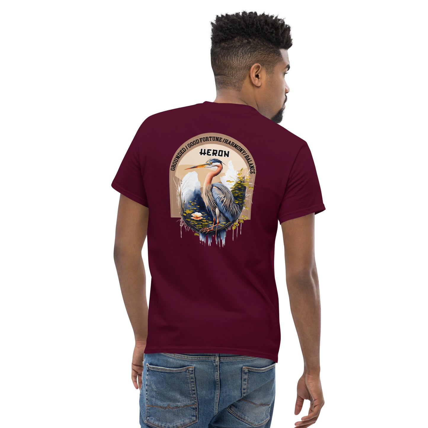 Mascot Spirit Animal Totem:  HERON: Men’s Classic Tee T-Shirt: Gildan