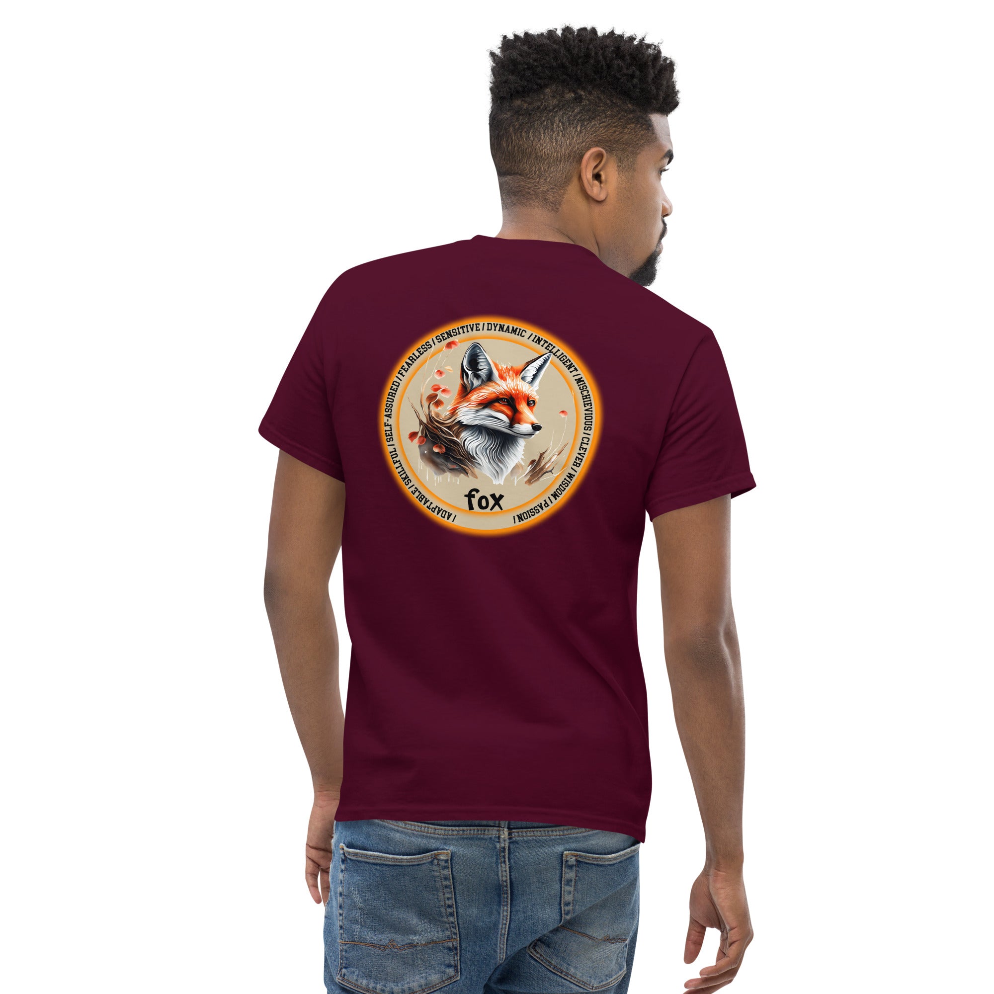 Mascot Spirit Animal Totem:  FOX: Men’s Classic Tee T-Shirt: Gildan