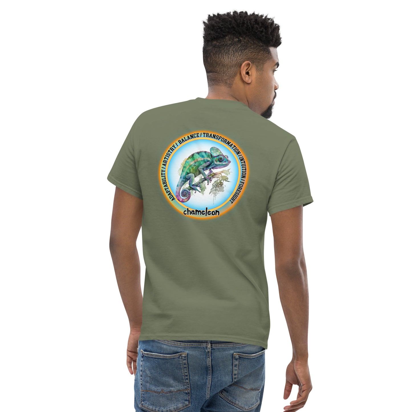 Mascot Spirit Animal Totem:  CHAMELEON: Men’s Classic Tee T-Shirt: Gildan