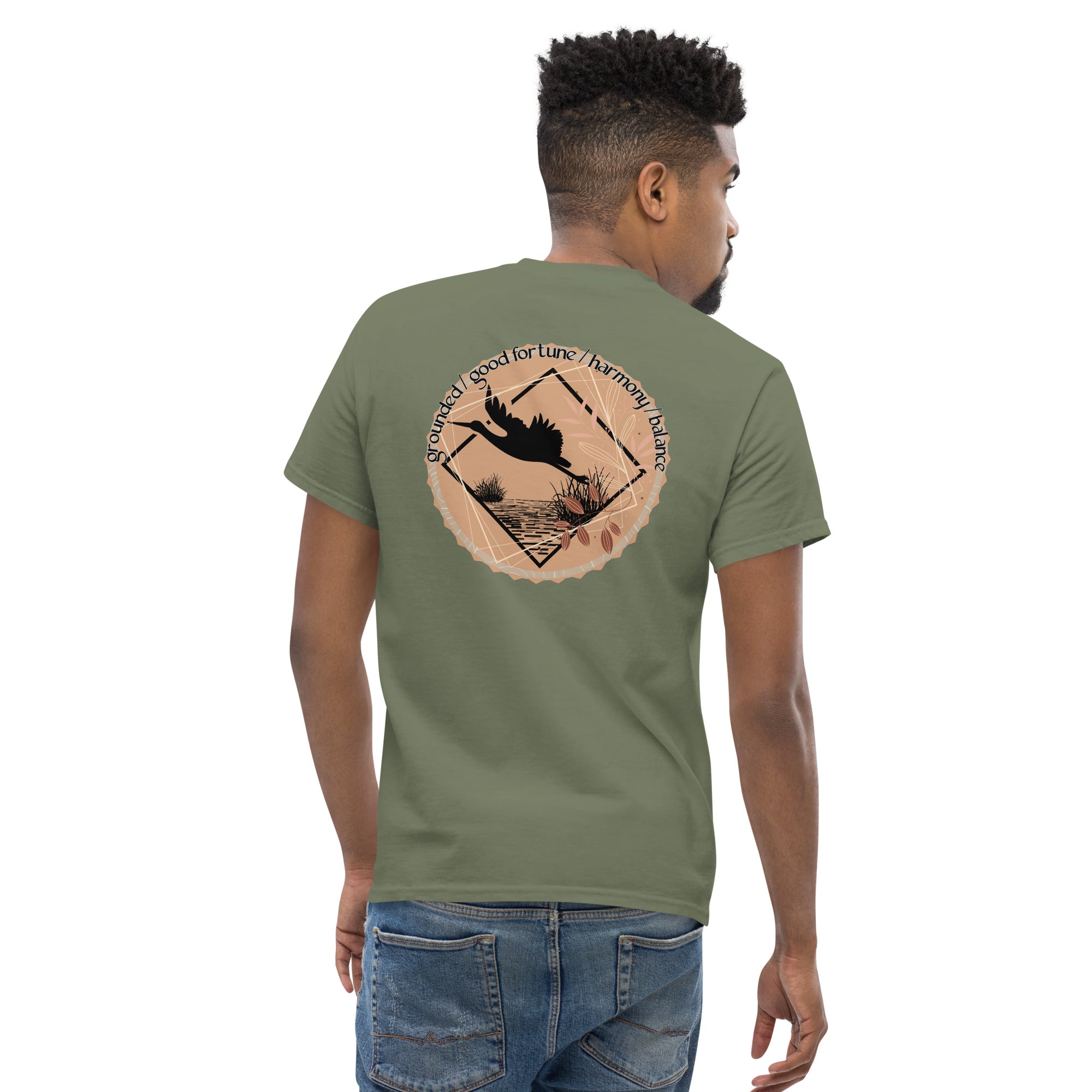 Mascot Spirit Animal Totem:  HERON: Men’s Classic Tee T-Shirt: Gildan