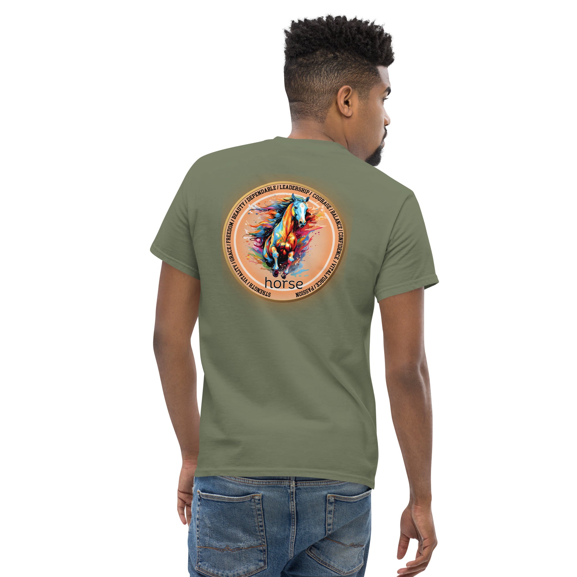 Mascot Spirit Animal Totem:  HORSE: Men’s Classic Tee T-Shirt: Gildan