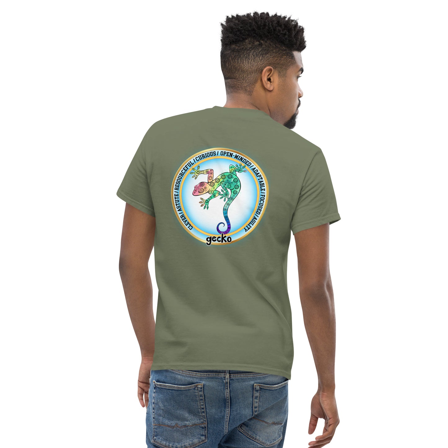 Mascot Spirit Animal Totem:  GECKO: Men’s Classic Tee T-Shirt: Gildan