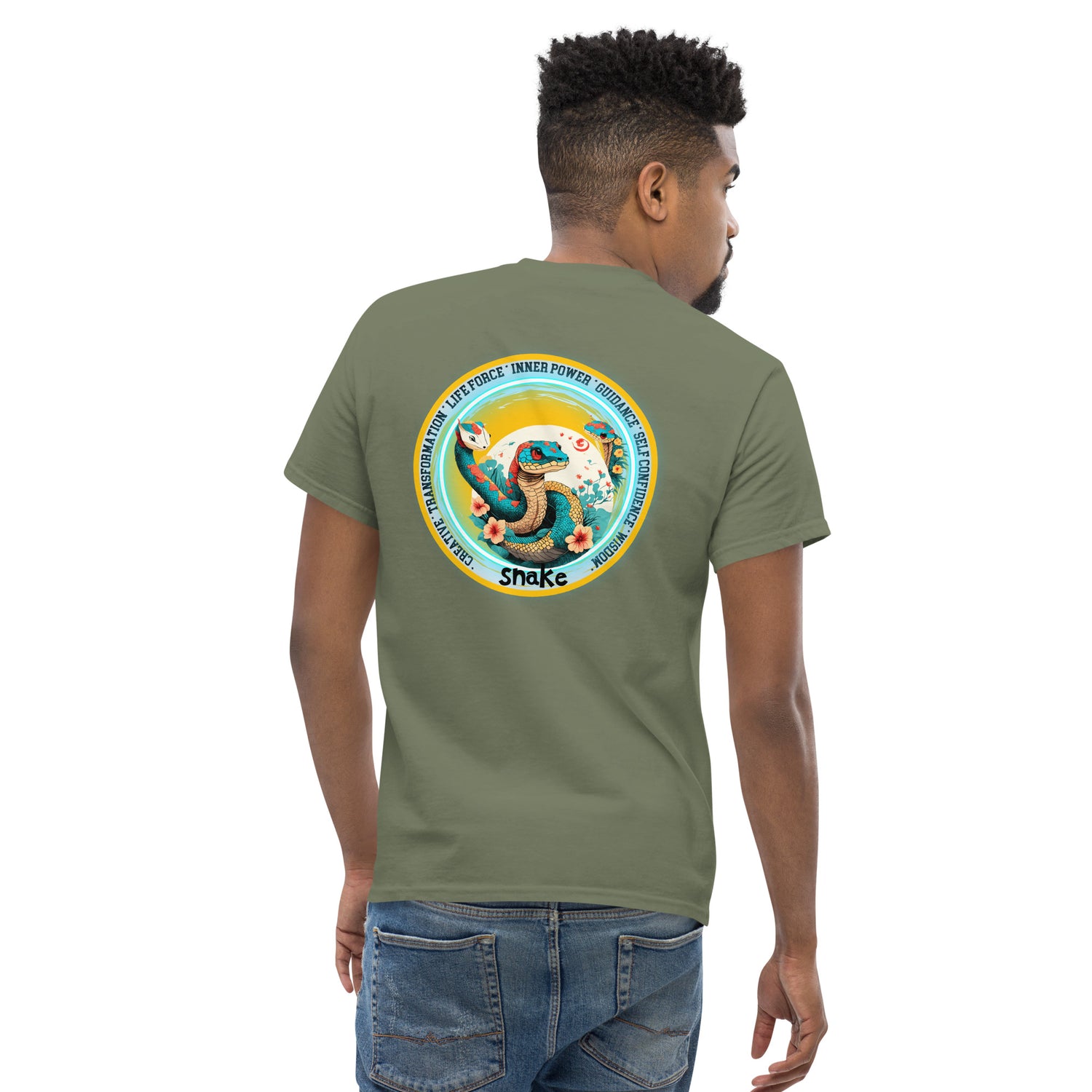 Mascot Spirit Animal Totem:  SNAKE: Men’s Classic Tee T-Shirt: Gildan