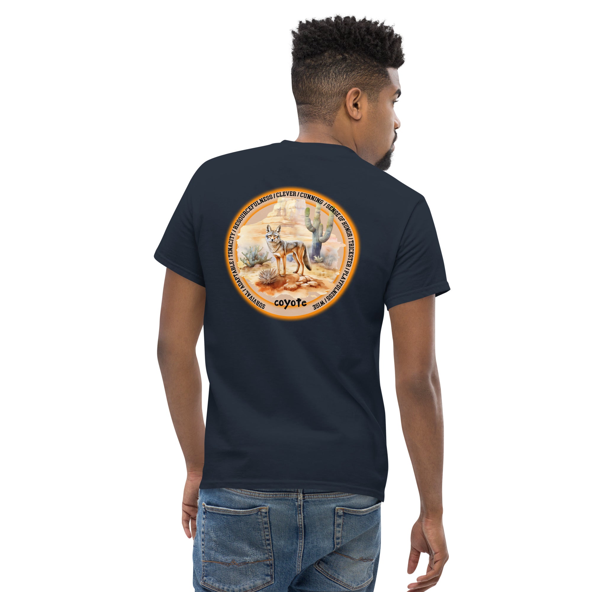 Mascot Spirit Animal Totem:  COYOTE: Men’s Classic Tee T-Shirt: Gildan