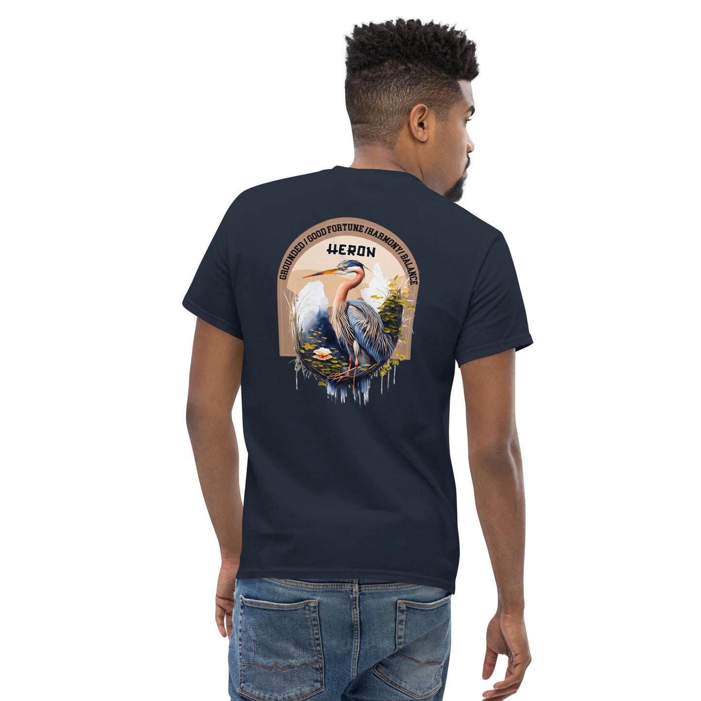 Mascot Spirit Animal Totem:  HERON: Men’s Classic Tee T-Shirt: Gildan