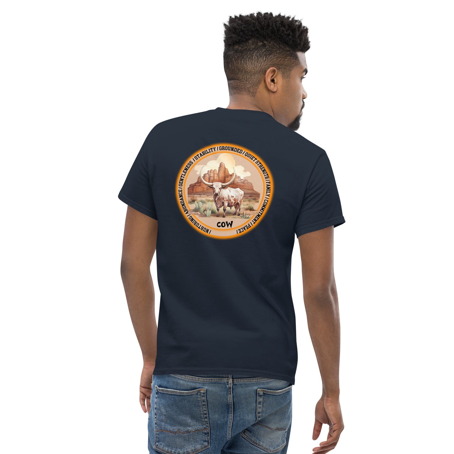 Mascot Spirit Animal Totem:  COW: Men’s Classic Tee T-Shirt: Gildan