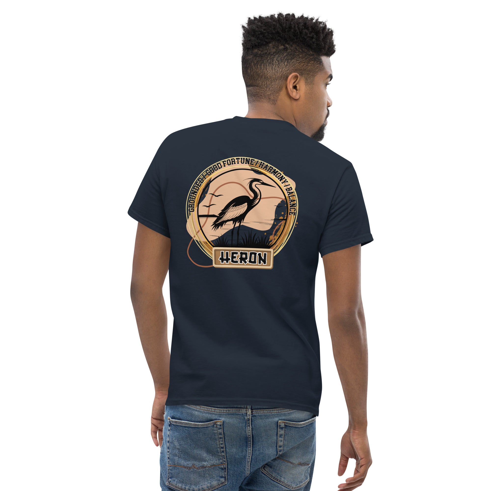 Mascot Spirit Animal Totem:  HERON: Men’s Classic Tee T-Shirt: Gildan