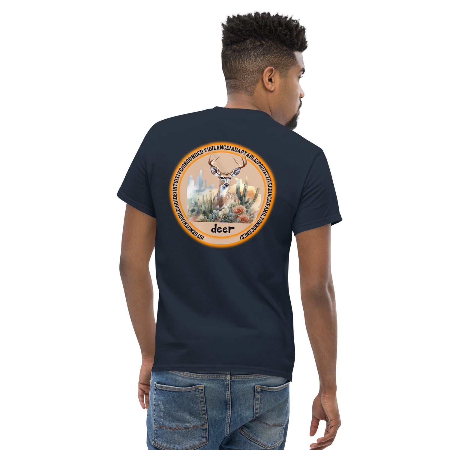 Mascot Spirit Animal Totem:  DEER: Men’s Classic Tee T-Shirt: Gildan