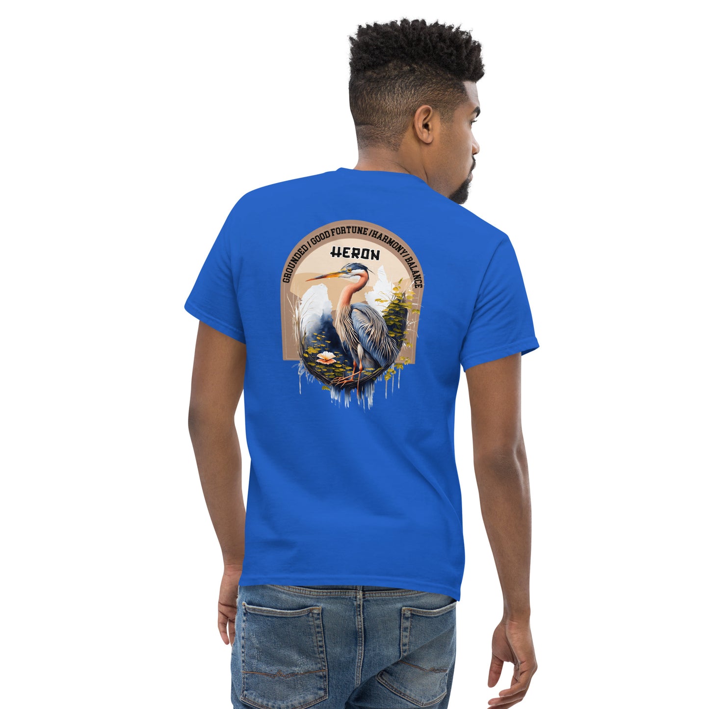 Mascot Spirit Animal Totem:  HERON: Men’s Classic Tee T-Shirt: Gildan