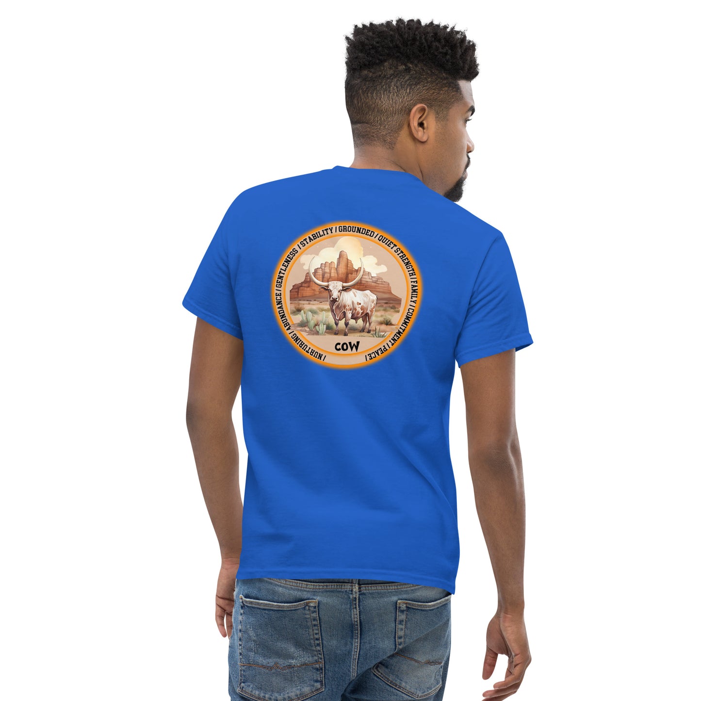 Mascot Spirit Animal Totem:  COW: Men’s Classic Tee T-Shirt: Gildan