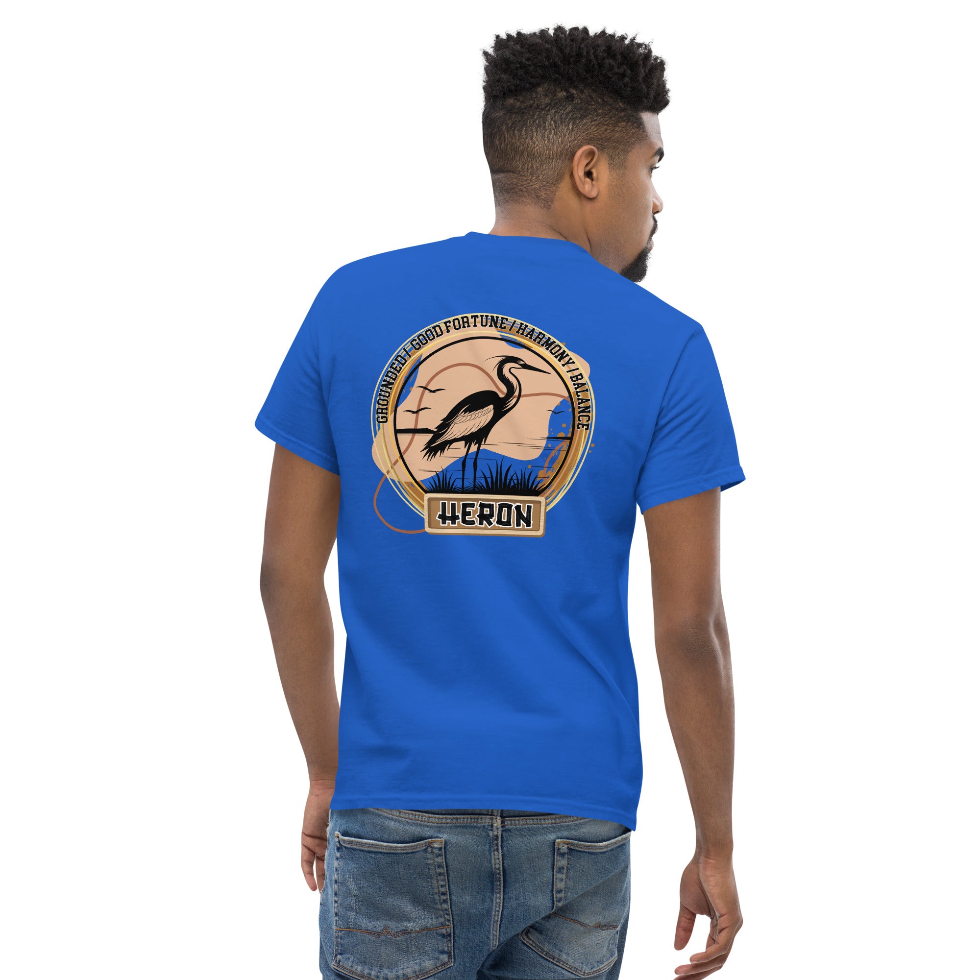 Mascot Spirit Animal Totem:  HERON: Men’s Classic Tee T-Shirt: Gildan