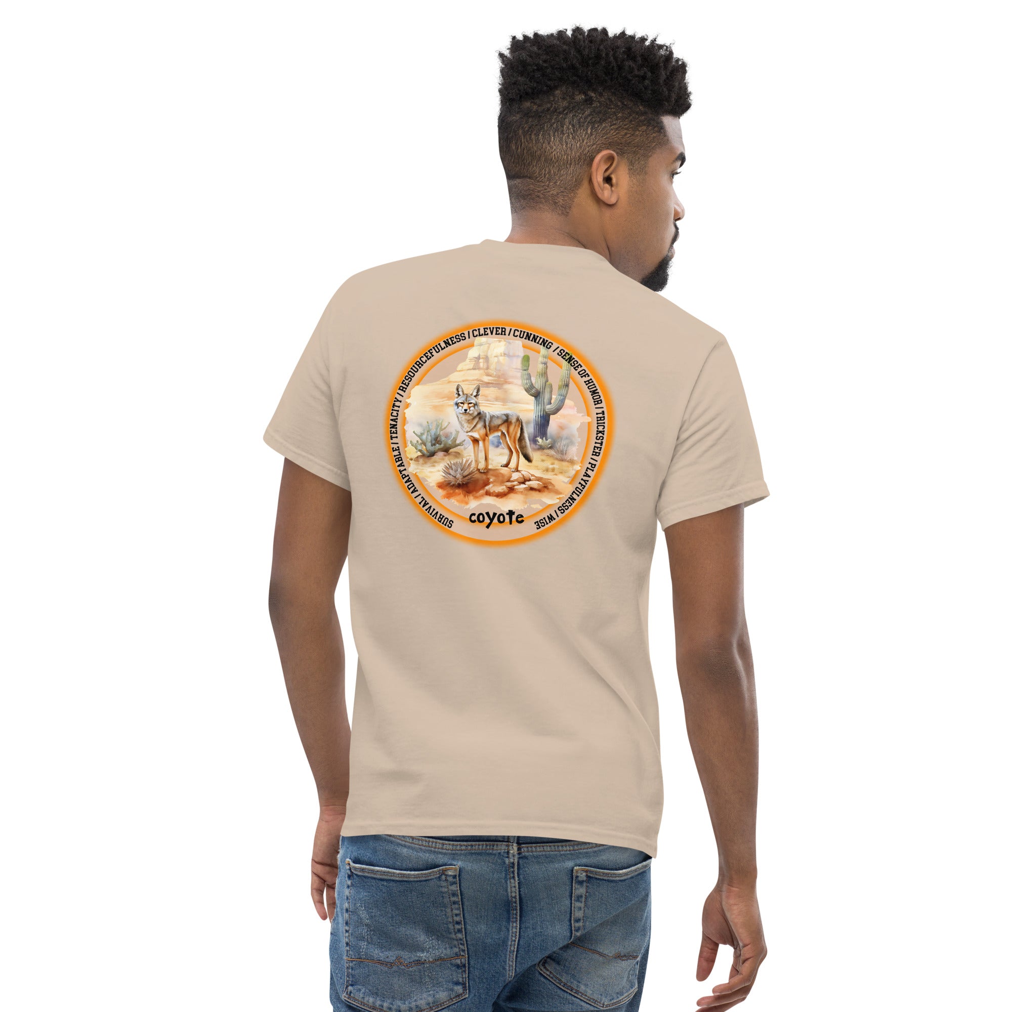 Mascot Spirit Animal Totem:  COYOTE: Men’s Classic Tee T-Shirt: Gildan