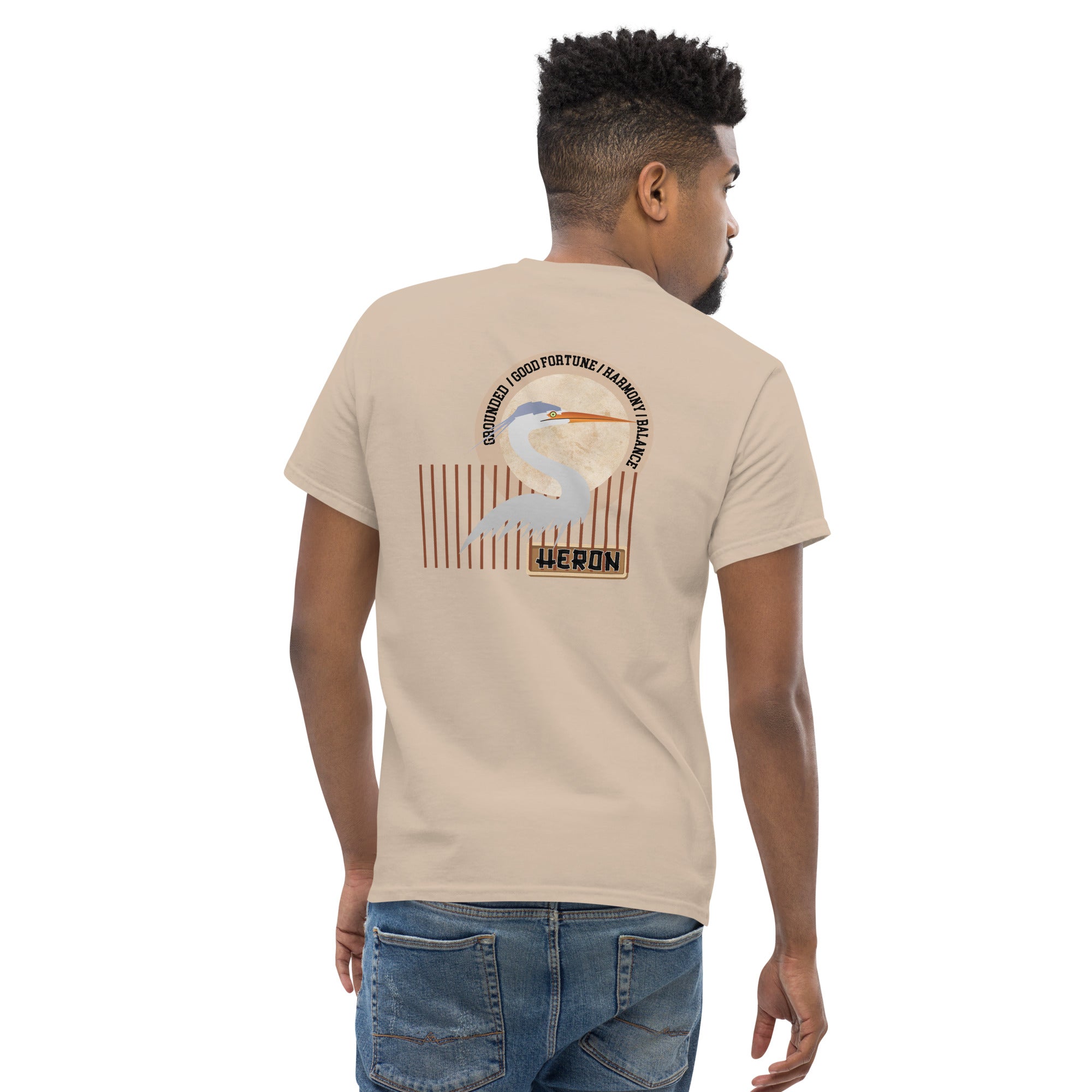 Mascot Spirit Animal Totem:  HERON: Men’s Classic Tee T-Shirt: Gildan