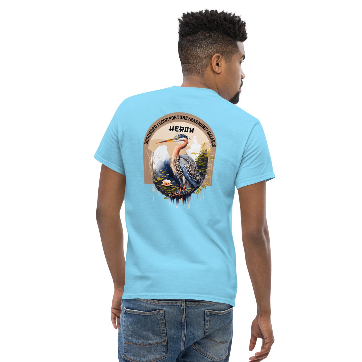 Mascot Spirit Animal Totem:  HERON: Men’s Classic Tee T-Shirt: Gildan