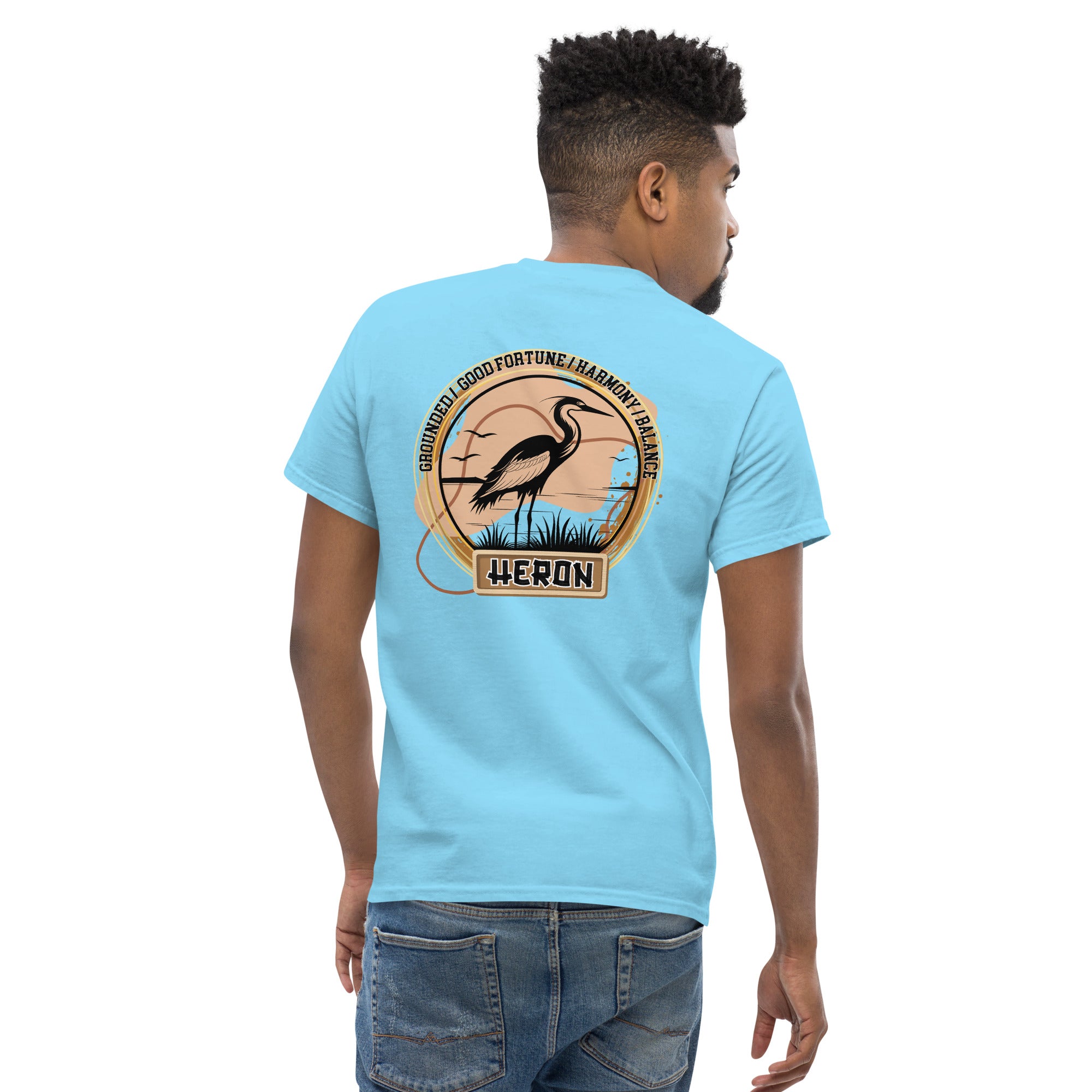 Mascot Spirit Animal Totem:  HERON: Men’s Classic Tee T-Shirt: Gildan