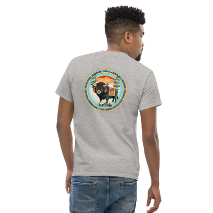 Mascot Spirit Animal Totem:  BUFFALO: Men’s Classic Tee T-Shirt: Gildan