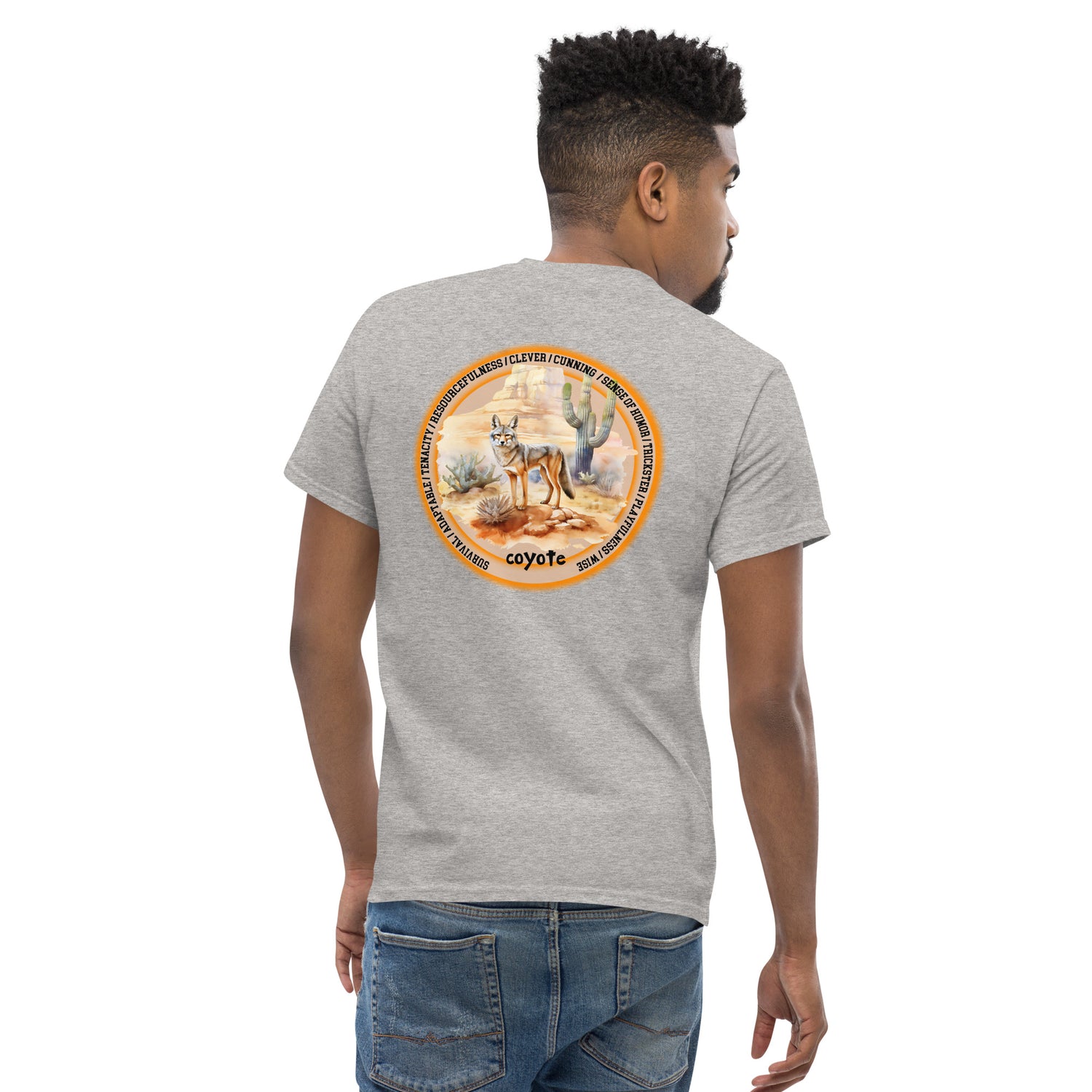 Mascot Spirit Animal Totem:  COYOTE: Men’s Classic Tee T-Shirt: Gildan