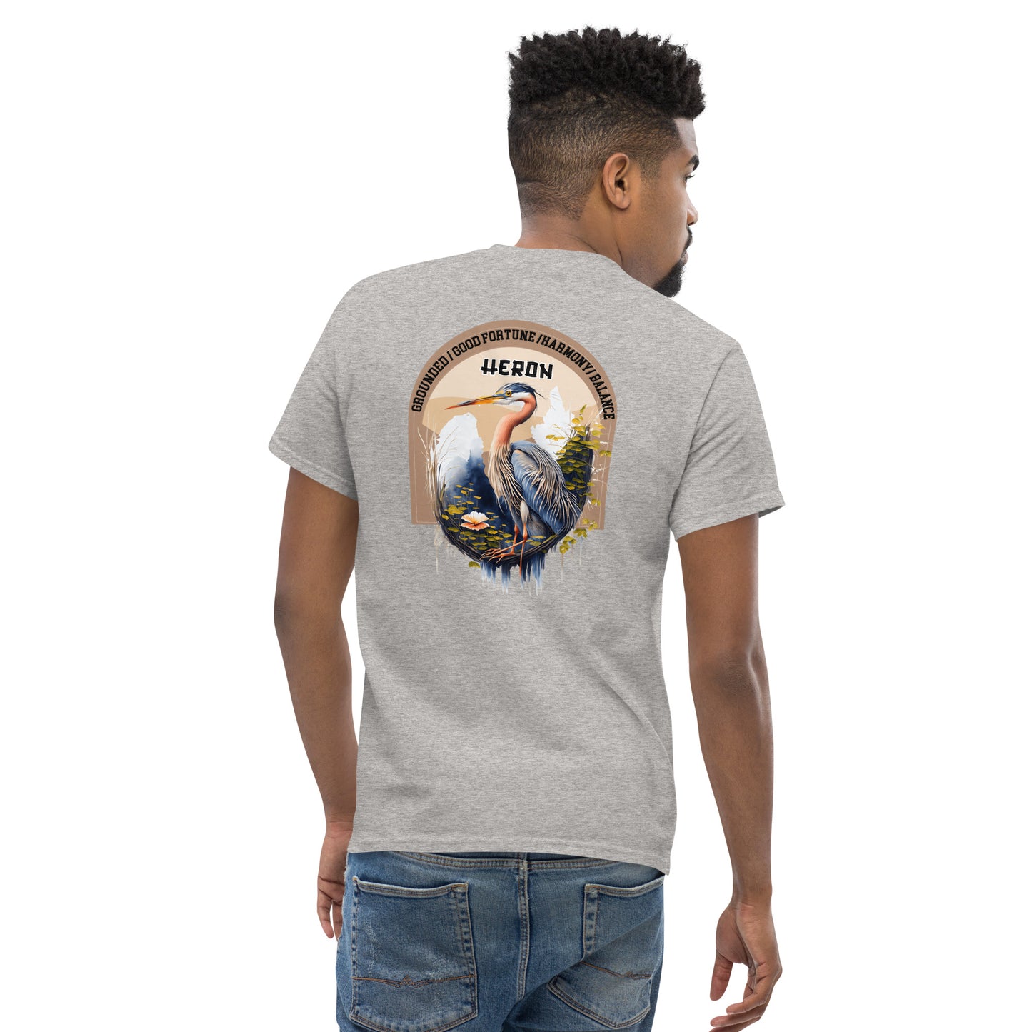 Mascot Spirit Animal Totem:  HERON: Men’s Classic Tee T-Shirt: Gildan