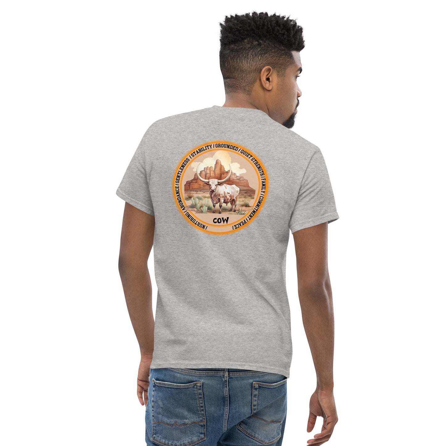 Mascot Spirit Animal Totem:  COW: Men’s Classic Tee T-Shirt: Gildan