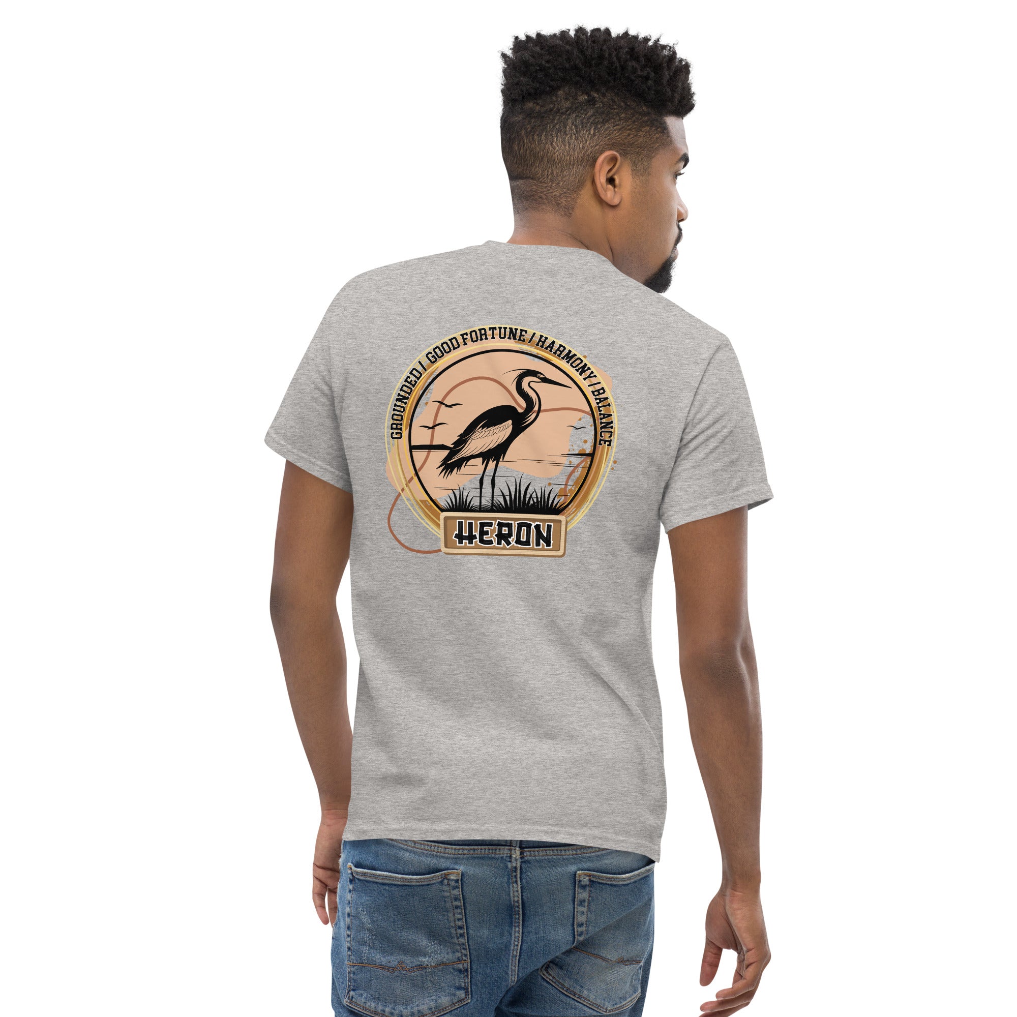 Mascot Spirit Animal Totem:  HERON: Men’s Classic Tee T-Shirt: Gildan