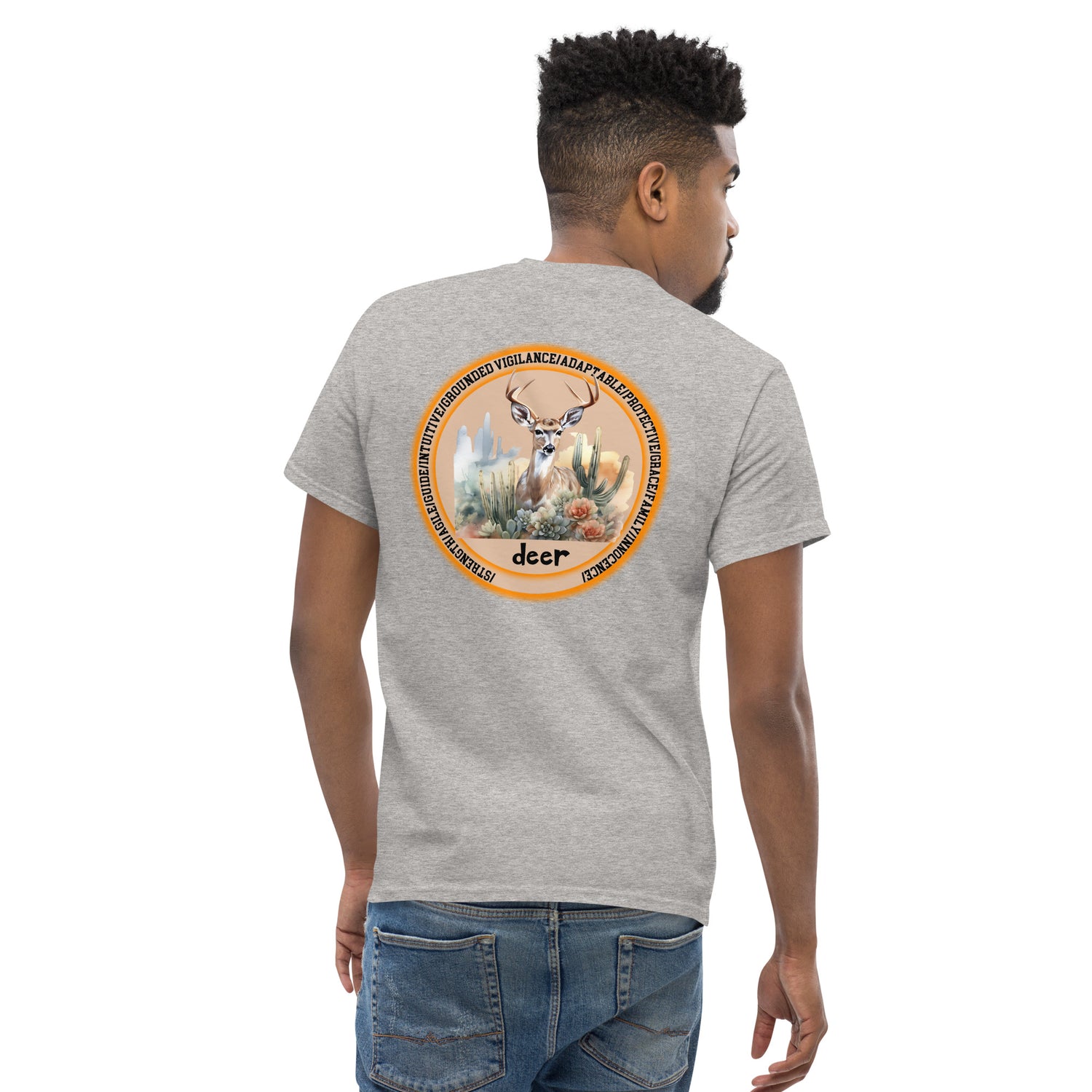 Mascot Spirit Animal Totem:  DEER: Men’s Classic Tee T-Shirt: Gildan