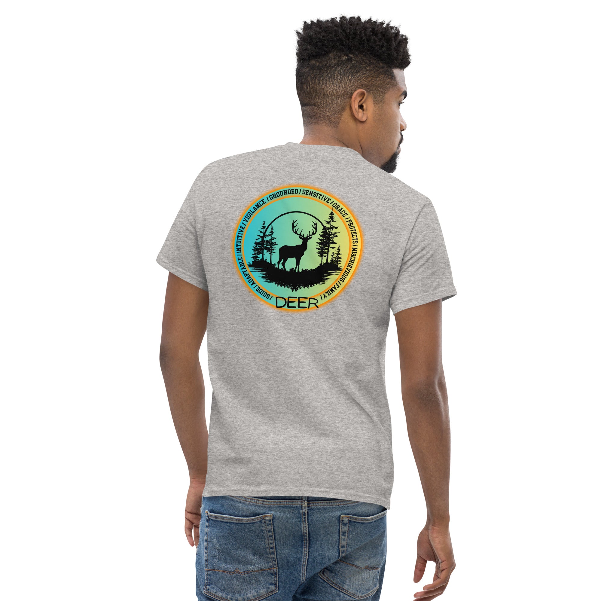 Mascot Spirit Animal Totem:  DEER: Men’s Classic Tee T-Shirt: Gildan