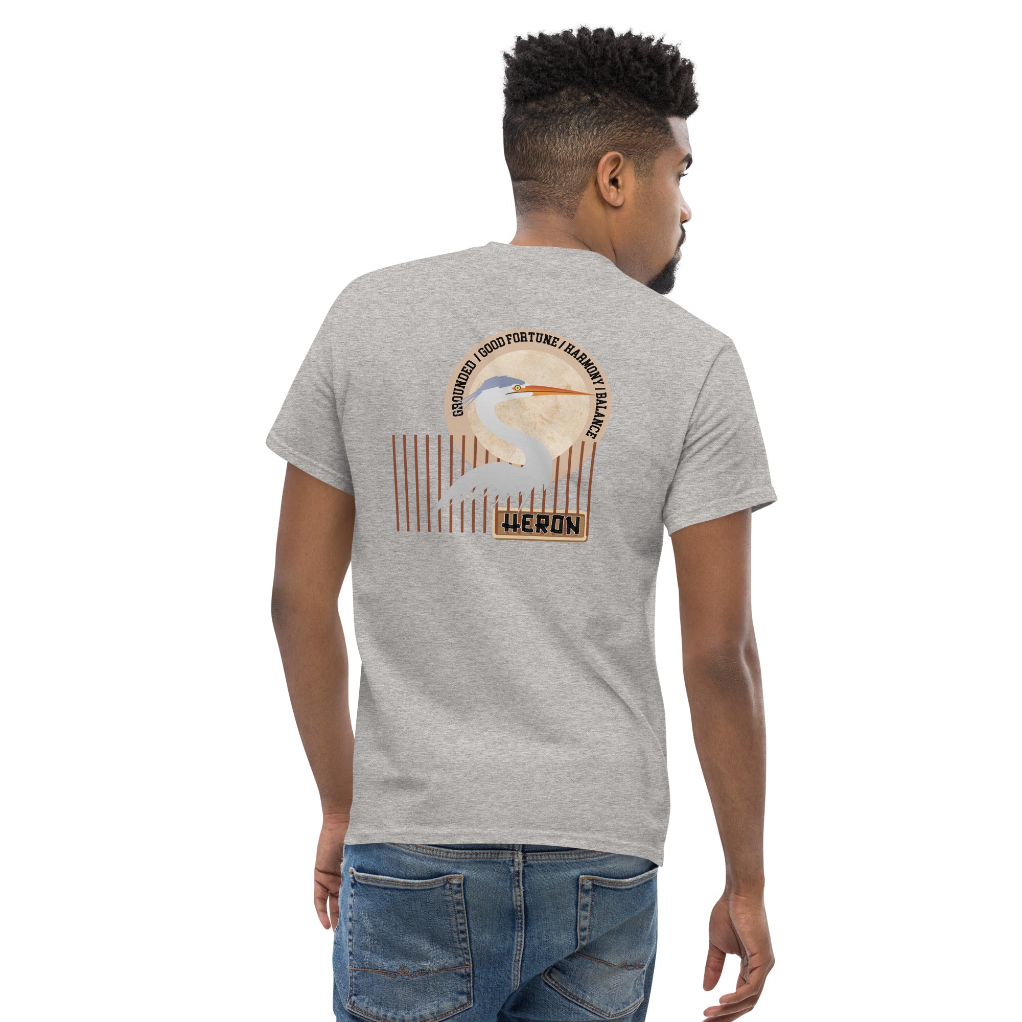 Mascot Spirit Animal Totem:  HERON: Men’s Classic Tee T-Shirt: Gildan