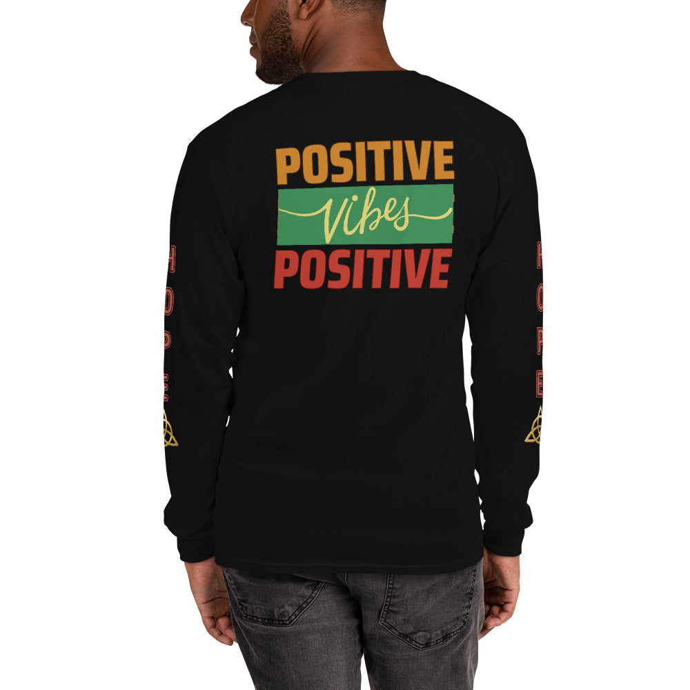 Unisex Classic Style Gildan Long Sleeve Shirt: POSITIVE VIBES