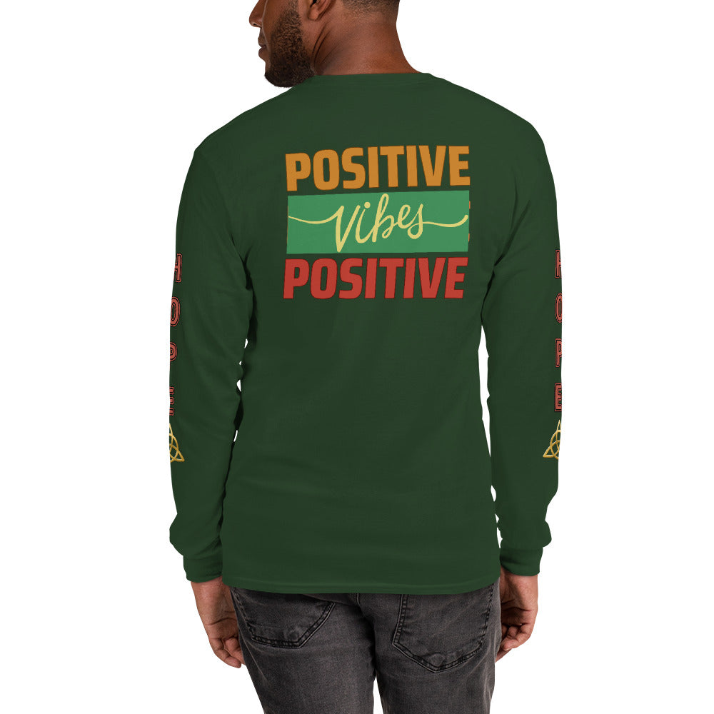 Unisex Classic Style Gildan Long Sleeve Shirt: POSITIVE VIBES