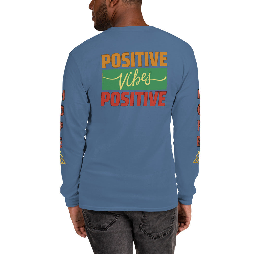 Unisex Classic Style Gildan Long Sleeve Shirt: POSITIVE VIBES