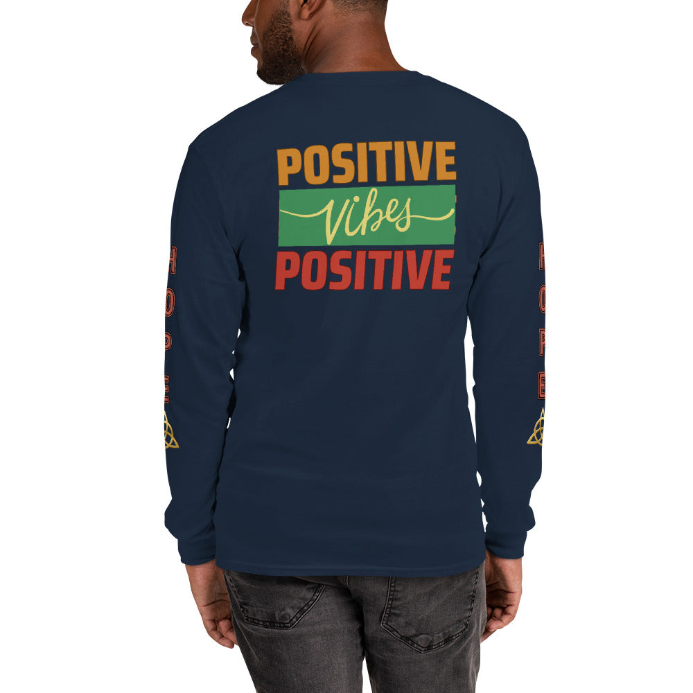 Unisex Classic Style Gildan Long Sleeve Shirt: POSITIVE VIBES