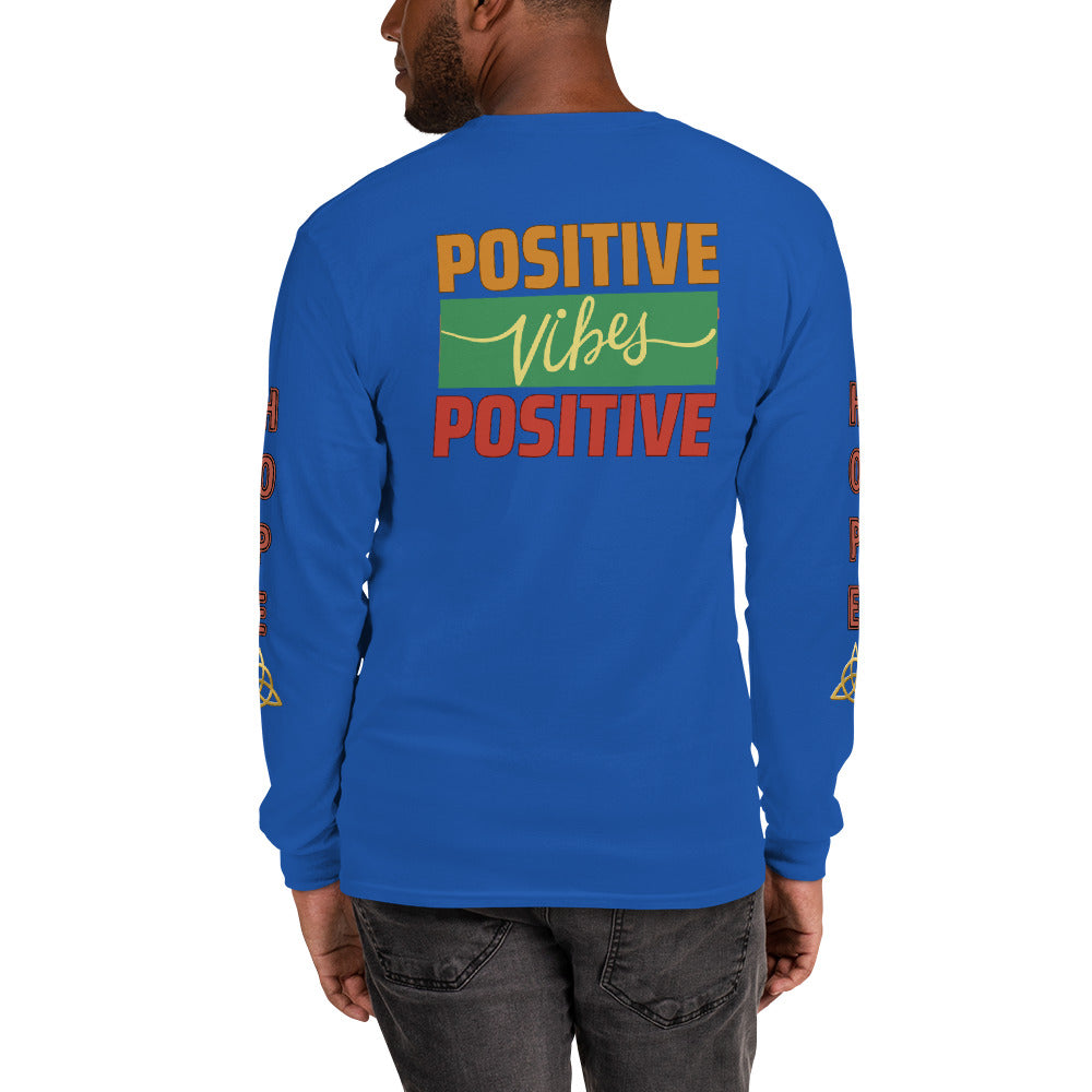 Unisex Classic Style Gildan Long Sleeve Shirt: POSITIVE VIBES