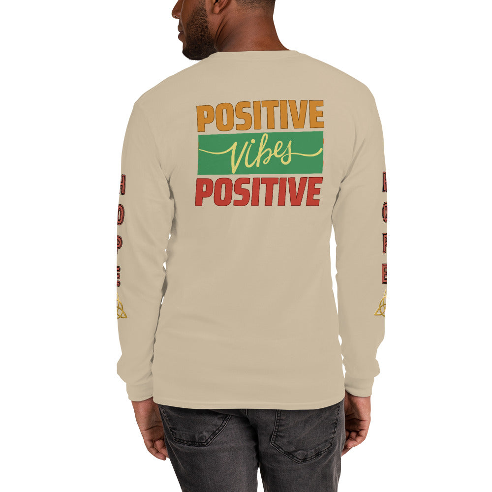 Unisex Classic Style Gildan Long Sleeve Shirt: POSITIVE VIBES