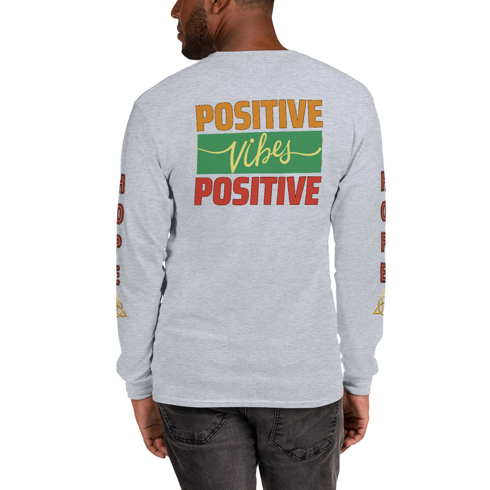 Unisex Classic Style Gildan Long Sleeve Shirt: POSITIVE VIBES