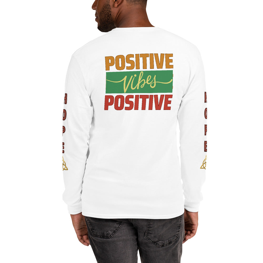 Unisex Classic Style Gildan Long Sleeve Shirt: POSITIVE VIBES