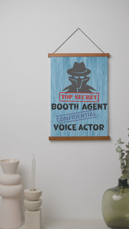 Top Secret Booth Agent: Stylish Hanging Art Poster w/Natural Wood