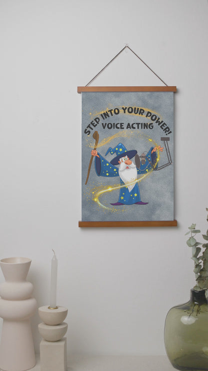 Wizard: Step Into Your Power: Stylish Hanging Art Poster w/Natural Wood