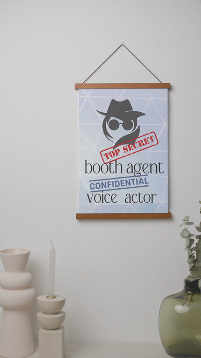 Top Secret Booth Agent: Stylish Hanging Art Poster w/Natural Wood