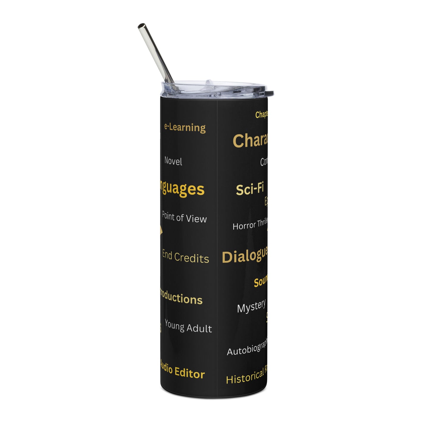 Narrator World's Best: Reusable Stainless Steel Tumbler w/Straw