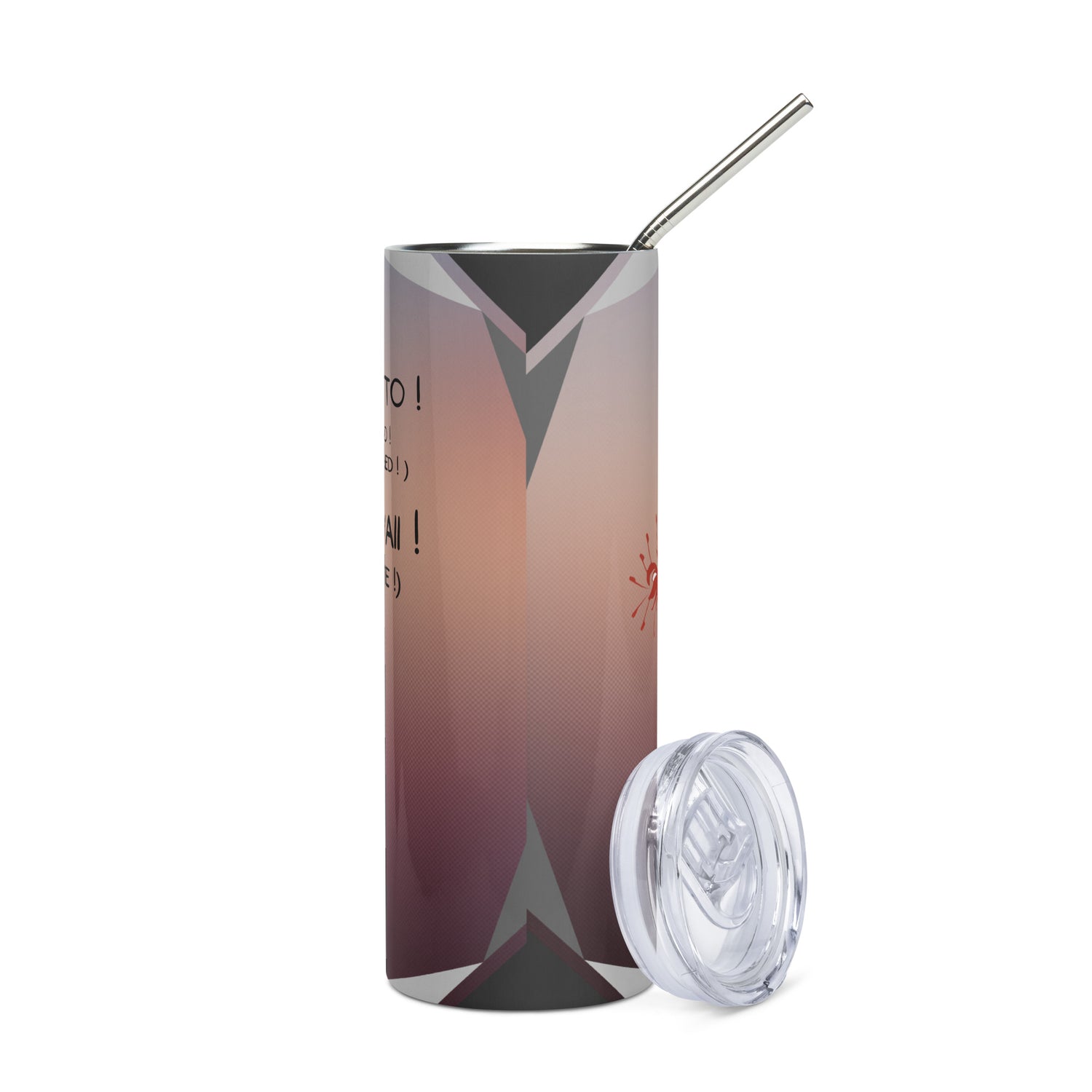 Anime Voice Over Quote: Reusable Stainless Steel Water Tumbler w/Straw