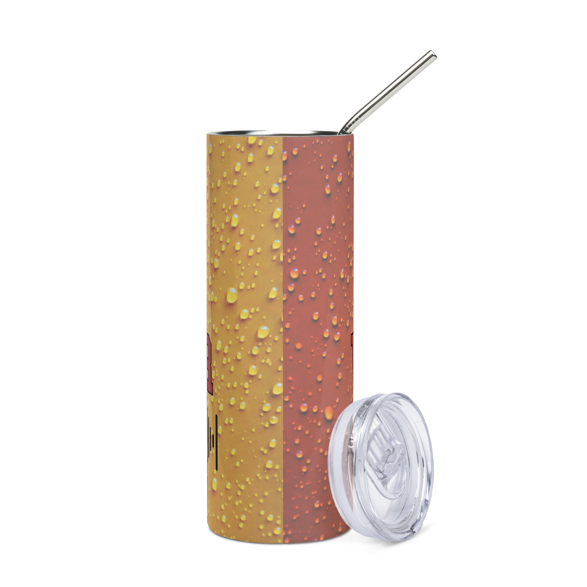 Booth Warrior Voice Over: Orange: Reusable Stainless Steel Water Tumbler w/Straw